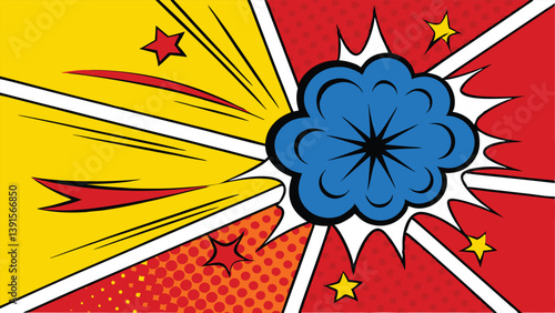 Dynamic Comic Book Explosion Colorful Pop Art Background