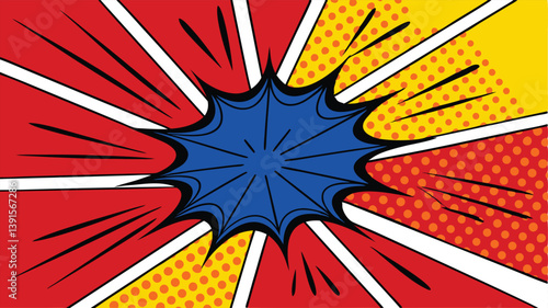 Comic Book Pop Art Explosion Background Design Template