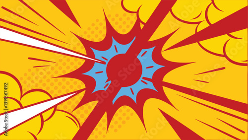 Comic Book Explosion Pop Art Graphic Design Background