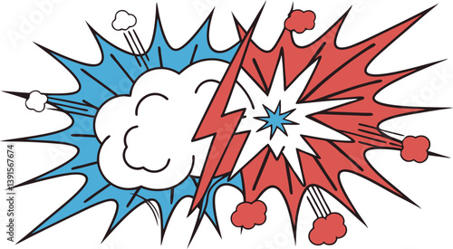 Comic Book Explosion, Dynamic Action, Retro Pop Art Style