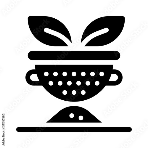 tea strainer glyph icon