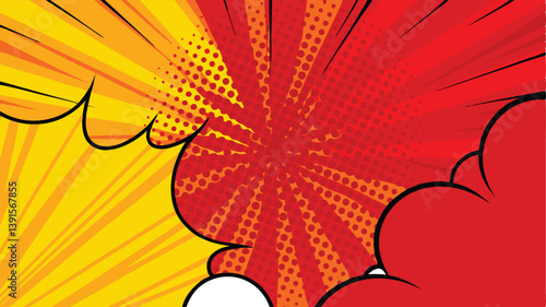 Dynamic Comic Book Explosion Red Yellow Action Burst Speed Power
