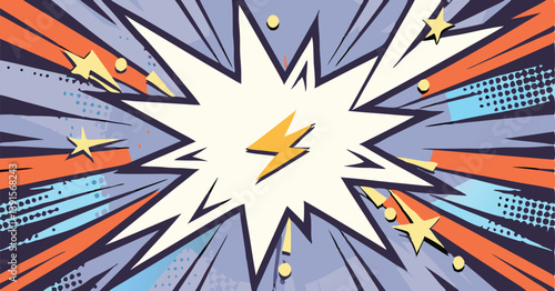 Dynamic Comic Book Explosion Energy Burst Power Flash Star