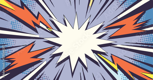 Comic Book Explosion Pop Art Style Graphic Design Background