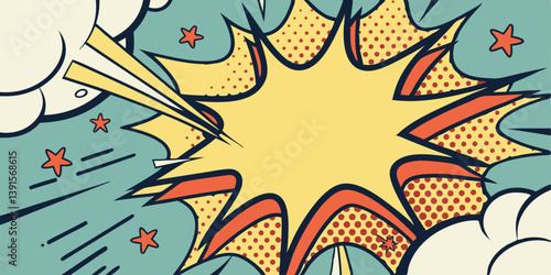 Retro Comic Book Style Explosion Pop Art Design Graphic