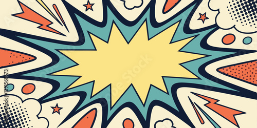 Retro Comic Book Style Explosion Pop Art Design Background