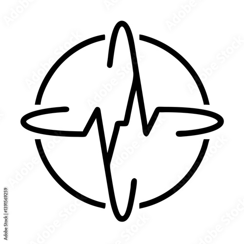 Abstract heartbeat pulse wave logo design vector template medical cardiology line art icon symbol  character