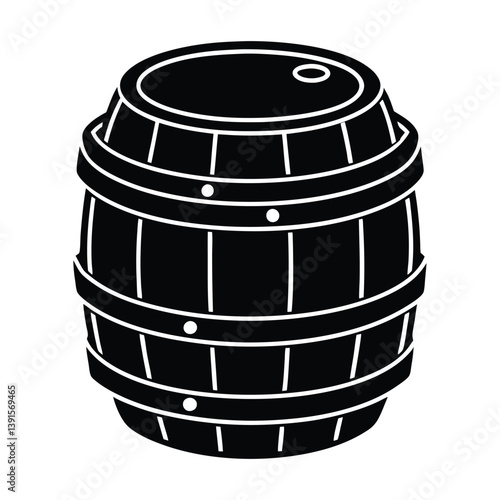 wooden barrel isolated on white