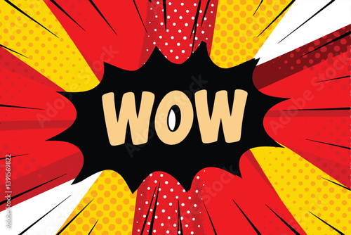 Comic Book Wow Pop Art Speech Bubble Background Design