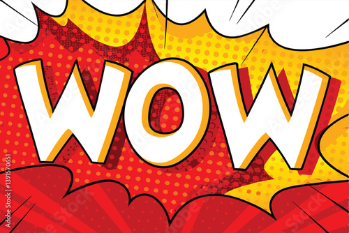 Amazing Comic Book Wow Pop Art Red Yellow Burst