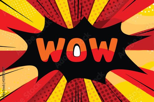 Comic Book Wow Speech Bubble Red Yellow Design