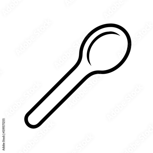 Isolated outline spoon vector illustration for cooking utensil flatware kitchenware design and culinary art
