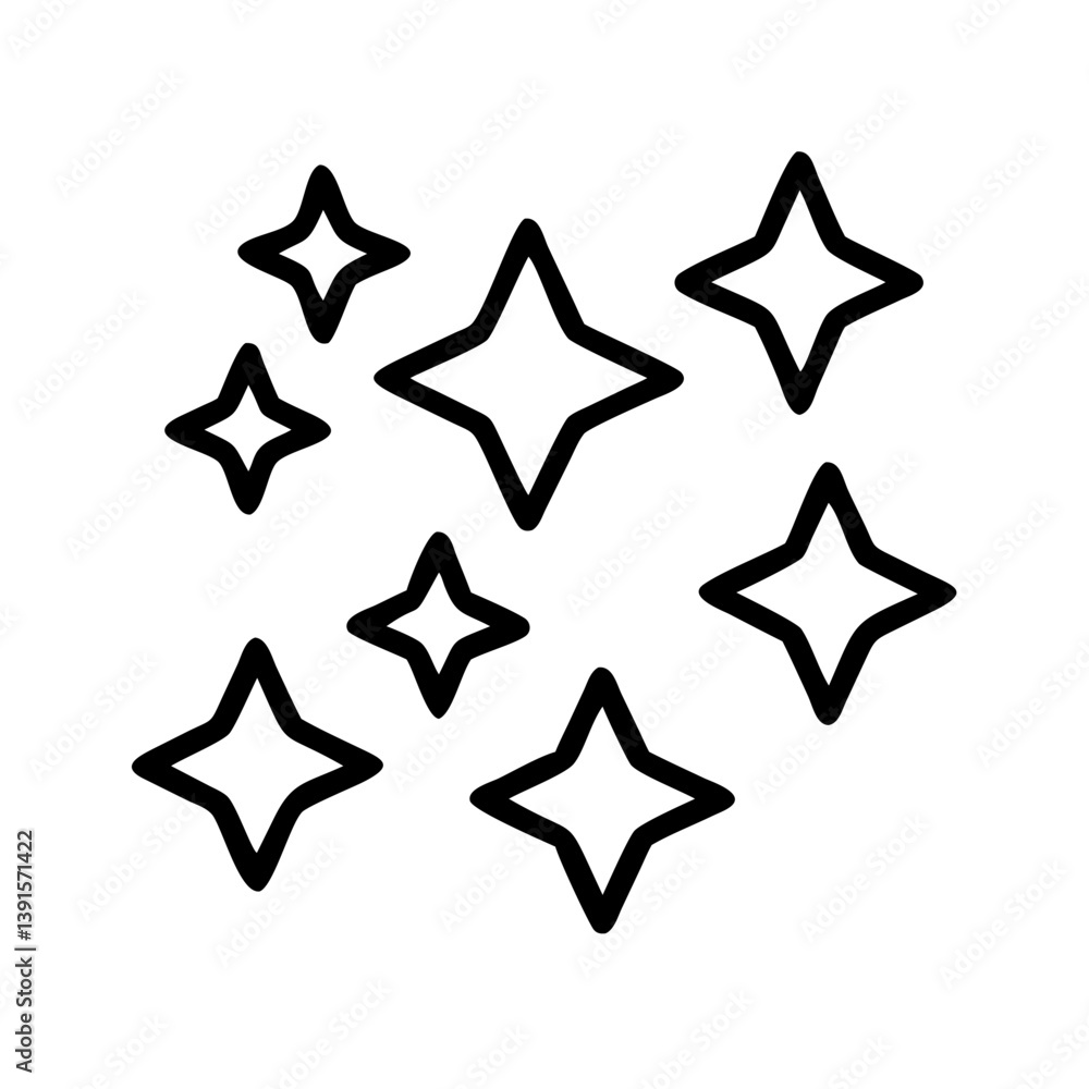 Outline star vector illustration for graphic design projects and celestial themed designs and decoration Outline star vector illustration for graphic design projects and celestial themed designs and decoration