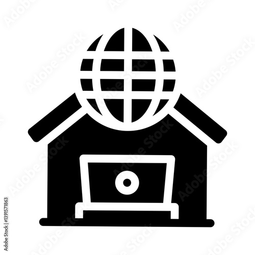 remote work glyph icon