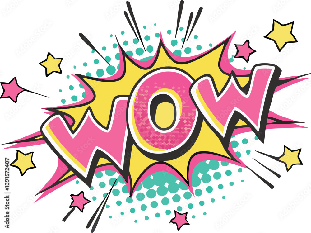 Fototapeta premium Wow Comic Book Style Pop Art Graphic Design Element
