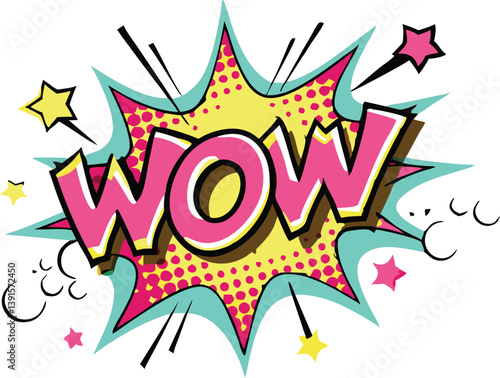 Pop Art Wow Comic Book Speech Bubble Blast Design