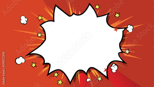 Comic Book Explosion Speech Bubble Background Design Elements