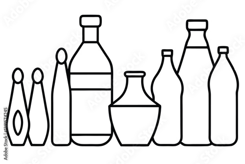 Mineral Water Line Art Artistic Concept for Fresh Illustration Design  