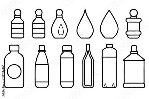 Mineral Water Line Art Creative Design for Unique Illustration Artwork  