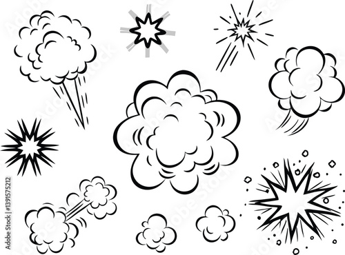 Comic Book Explosions ActionPacked Smoke, Stars, and Pow!
