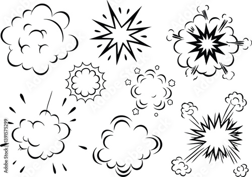 Comic Book Style Explosions, Speech Bubbles, and Starbursts