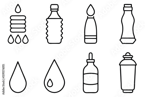 Mineral Water Line Art Detailed Drawing for Graphic Illustration Creation  