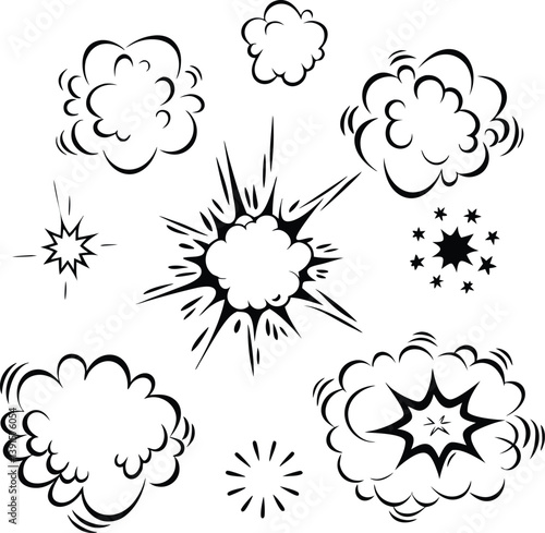 Comic Book Style Explosions, Puffs, and Starburst Effects