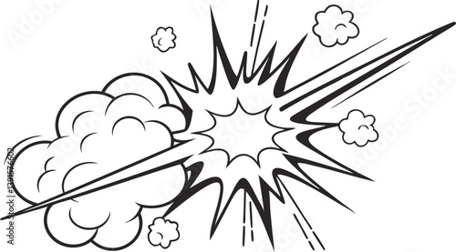 Comic Book Explosion, Blast, Impact, Pow, Bang, Zoom, Effect, Art, Graphic, Design