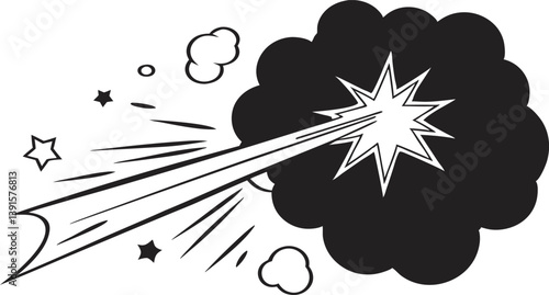 Comic Book Blast Explosion Power Starburst Beam Energy Impact