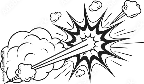Comic Book Explosion Dynamic Action, Pow, Bang, Blast, Smoke