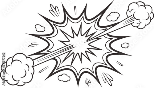 Comic Book Explosion Graphic Design, Action Blast, Power Impact