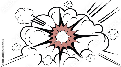 Comic Book Explosion, Pop Art Style, Blast, Impact, Dynamic, Energy, Power, Smoke, Cloud, Effect