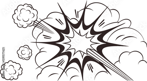 Comic Book Explosion Graphic Design Dynamic Action Burst Illustration