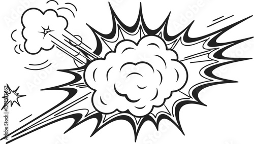 Comic Book Explosion, Blast, Pow, Bang, Kaboom, Dynamic, Action, Graphic, Design, Illustration
