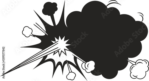 Comic Book Explosion, Impact, Smoke, Blast, Pow, Bang, Boom, Kaboom, Graphic, Design