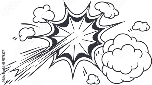 Comic Book Explosion, Dynamic Burst, Action, Speed Lines, Pow