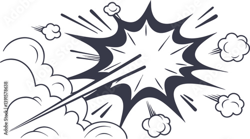 Comic Book Explosion Action, Blast, Power, Speed, Dynamic, Impact, Energy, Motion, Graphic, Design