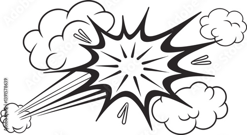 Comic Book Explosion, Pow, Bang, Blast, Impact, Effect, Art, Design, Graphics, Illustration