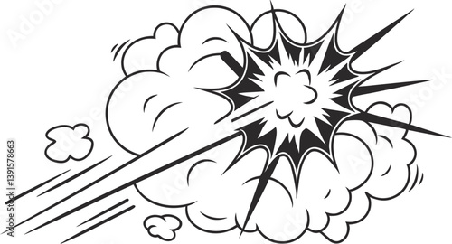 Comic Book Explosion, Speed Lines, Impact, Blast, Power, Dynamic, Motion, Graphic, Art, Design