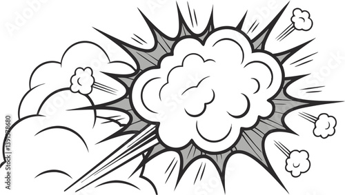 Comic Book Style Explosion, Blast, Pow, Bang, Effects, Graphic, Art, Design, Illustration