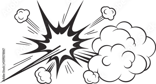 Comic Book Explosion Graphic Design Element Vector Art