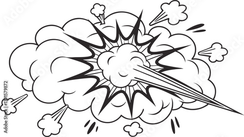 Comic Book Explosion Dynamic Action, Power, Smoke, Blast, Burst