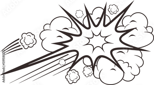Comic Book Style Explosion, Impact, Blast, Pow, Bang, Effects, Art, Graphic, Design, Illustration