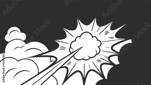 Comic Book Explosion, Dynamic Blast, Action, Power, Speed, Impact, Force, Energy, Motion, Design