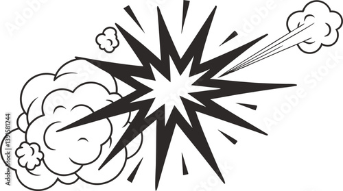 Comic Book Explosion, Pow, Bang, Blast, Impact, Effect, Graphic Design, Illustration, Art, Style