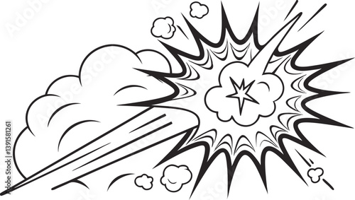 Comic Book Explosion Effect Dynamic Action Blast Power Speed