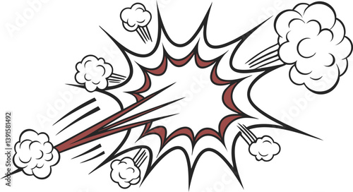 Comic Book Explosion Dynamic Action, Speed Lines, Burst, Pow, Blast