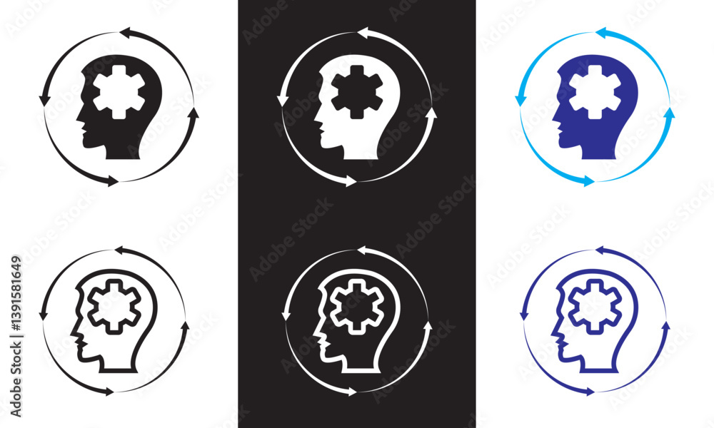 Adaptability icon set. Vector illustration. isolated on white and black background. EPS 10 Adaptability icon set. Vector illustration. isolated on white and black background. EPS 10