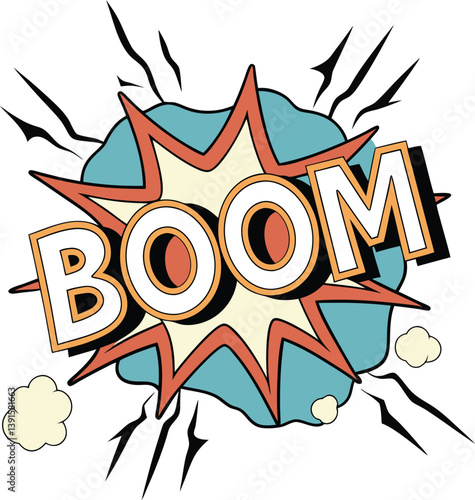 Retro Comic Book Boom Explosion Pop Art Graphic Design