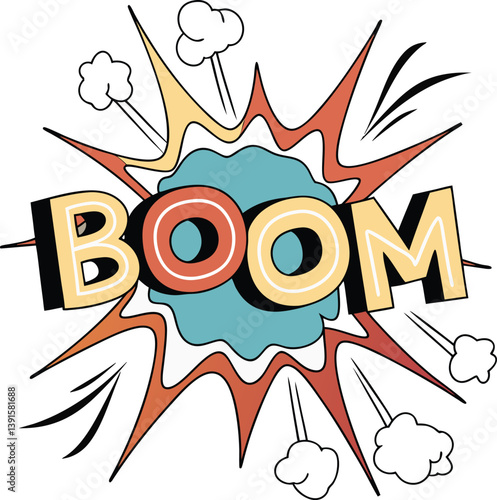 Retro Comic Book Boom Explosion Sound Effect Graphic